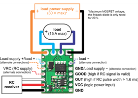 RC switch with medium low-side MOSFET - wiring diagram